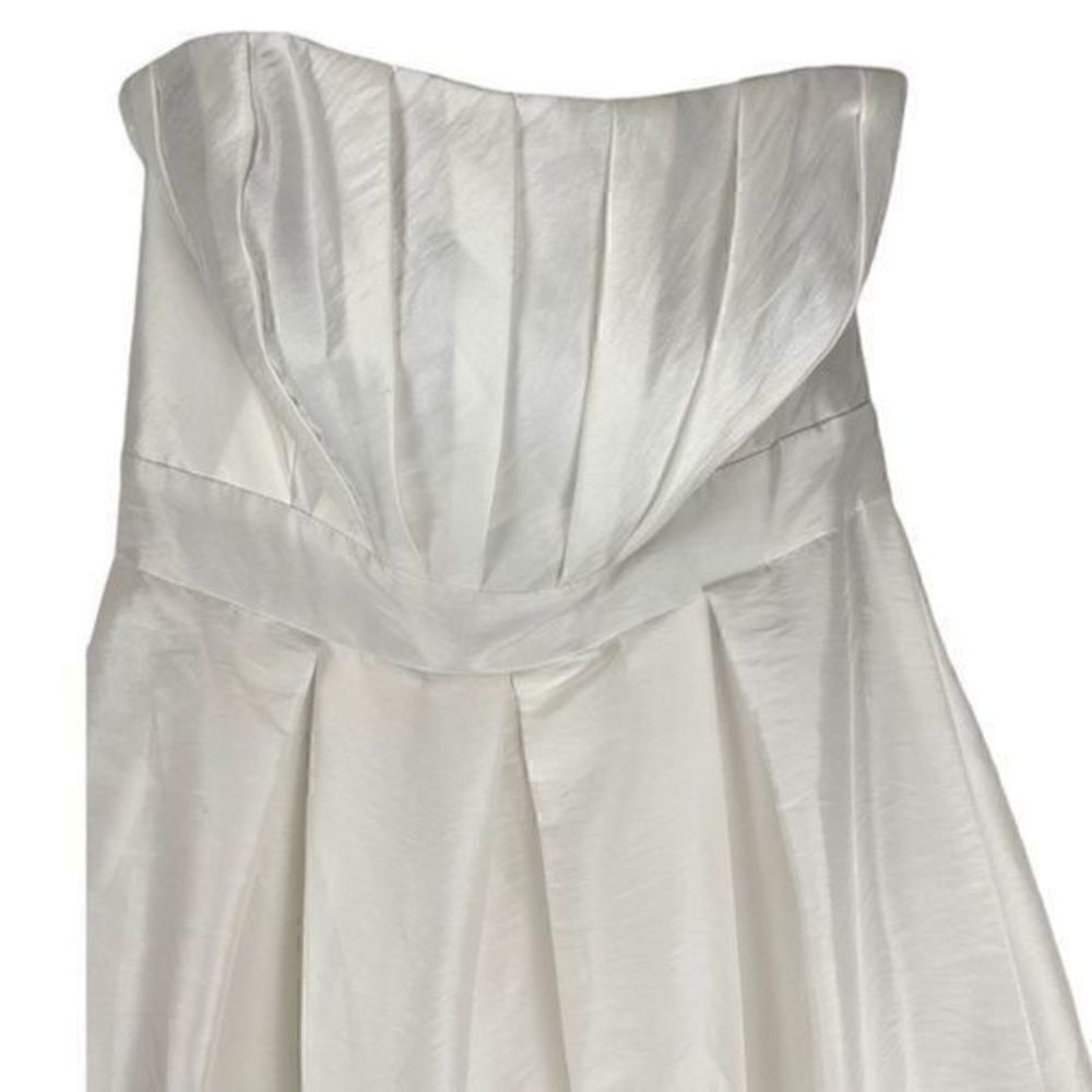 B2 Jasmine White Taffeta Strapless Bridesmaid Prom Dress Size 12 NWT - Picture 5 of 10